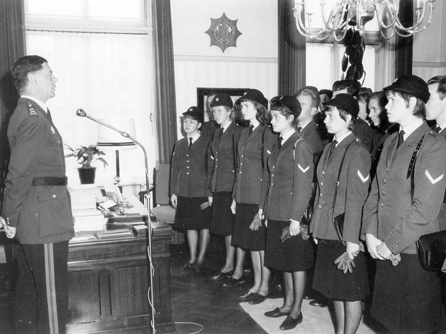 My mother's inauguration as female police officr, 1960's